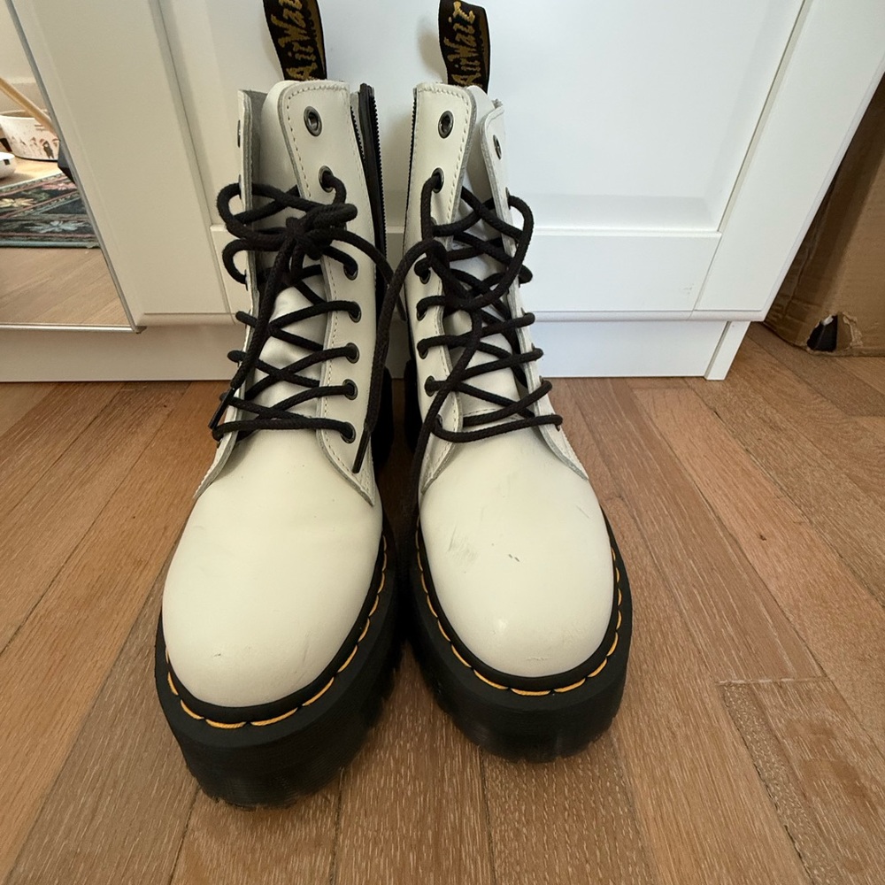 Dr. Martens White Leather Women's Boots